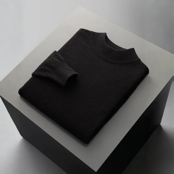 Men’s Merino Wool Mock Neck Sweater – Long Sleeve