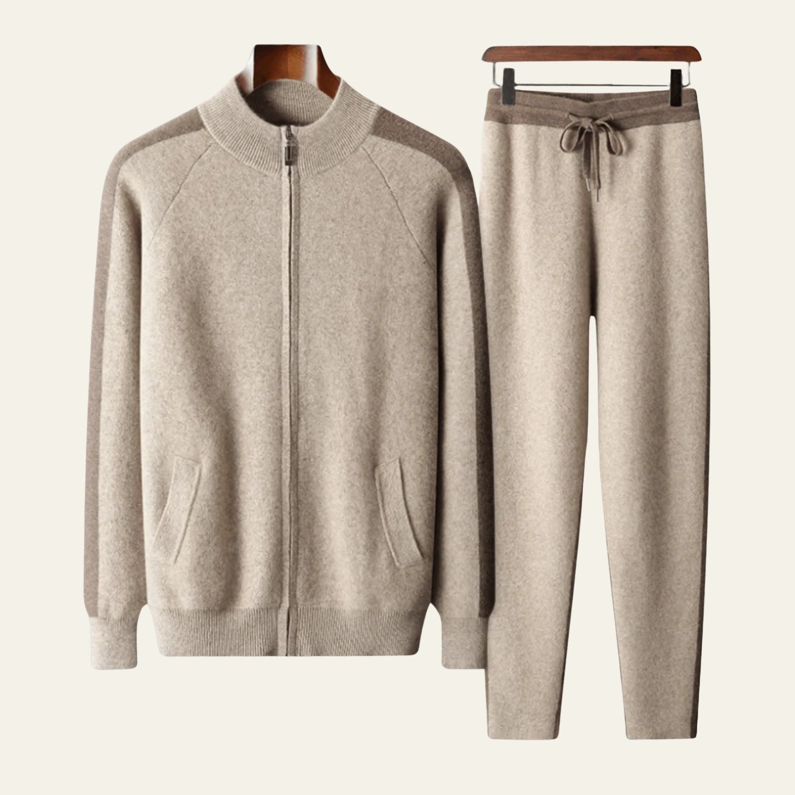 Men’s Wool Blend Jogger Set – Top & Trousers