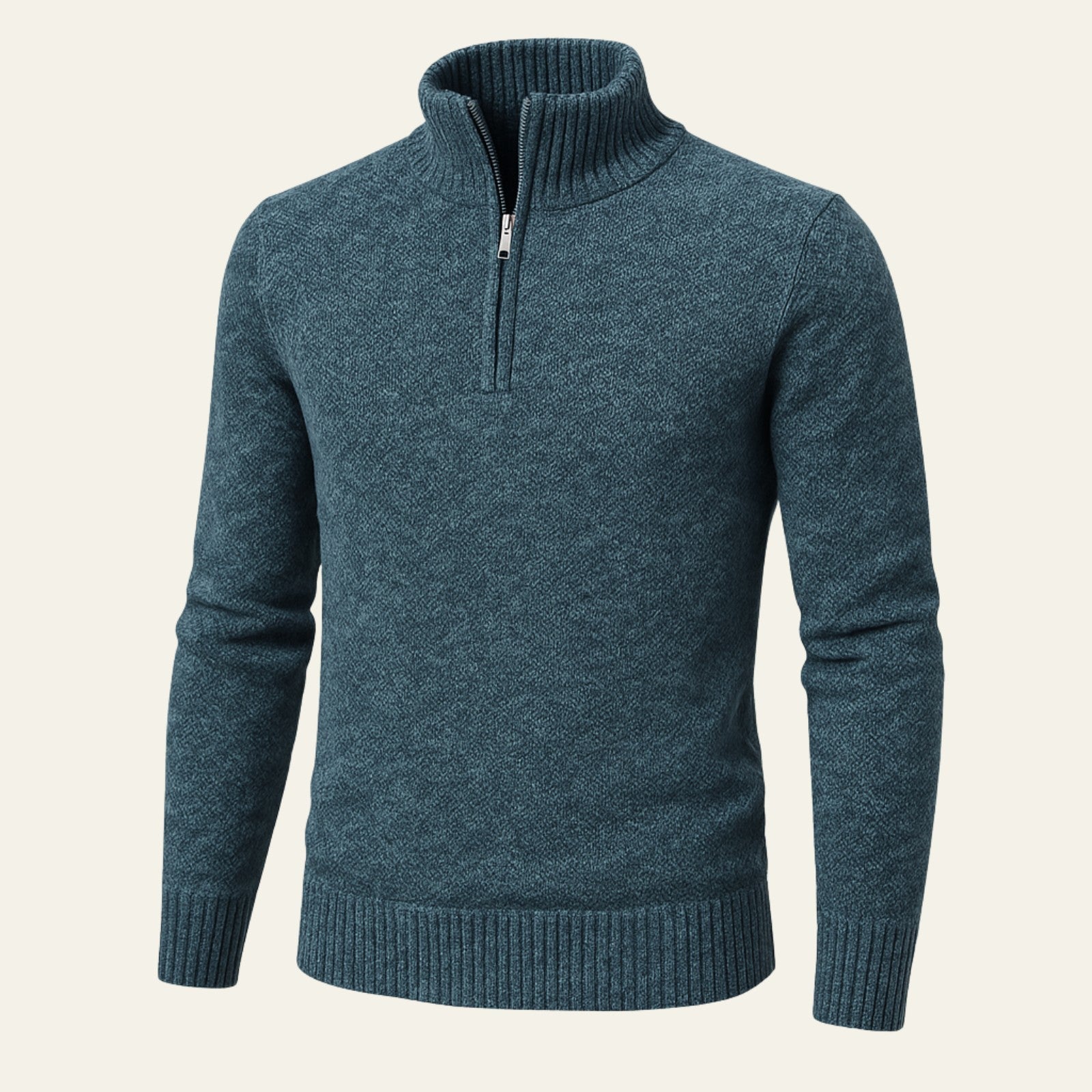 Men’s Textured Quarter Zip Sweater | Polyester