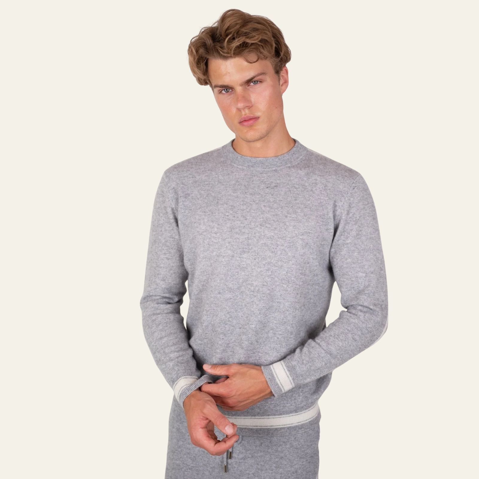 Men’s Wool Blend Lounge Set – Top & Trousers