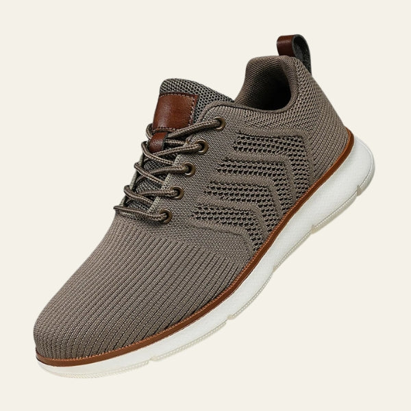 Men’s Lace-Up Sneakers | Flexible Knit-Textured Athletic Shoes