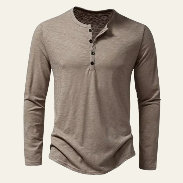 Men’s Long-Sleeve Henley | Lightweight Cotton Knit
