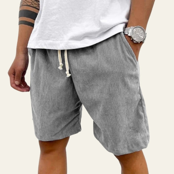 Men’s Ribbed Drawstring Shorts – Relaxed Fit