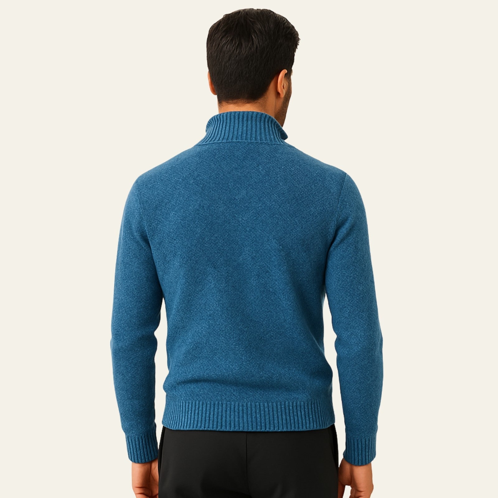 Men’s Textured Quarter Zip Sweater | Polyester
