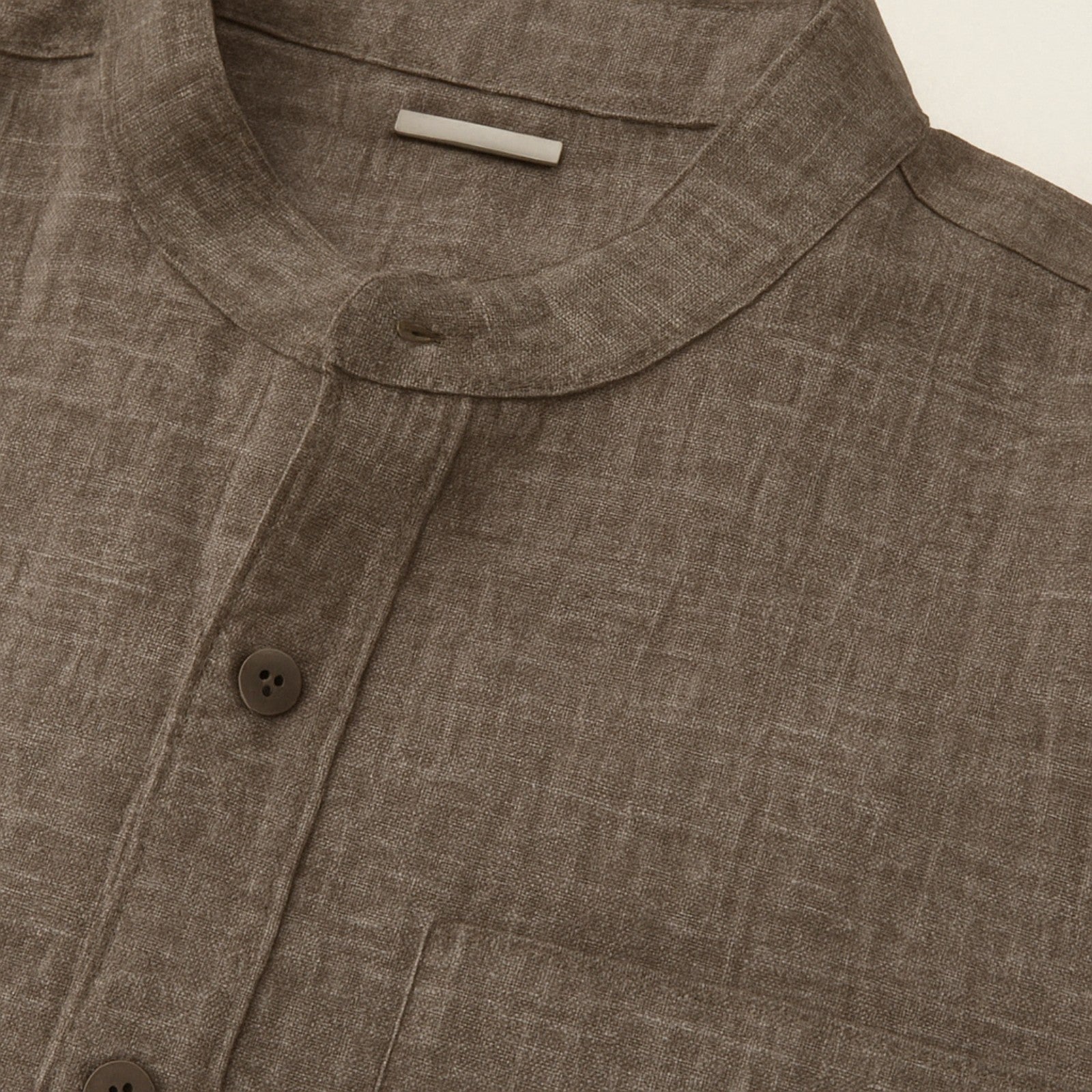Men’s Button-Up Shirt | Polyester-Linen Blend