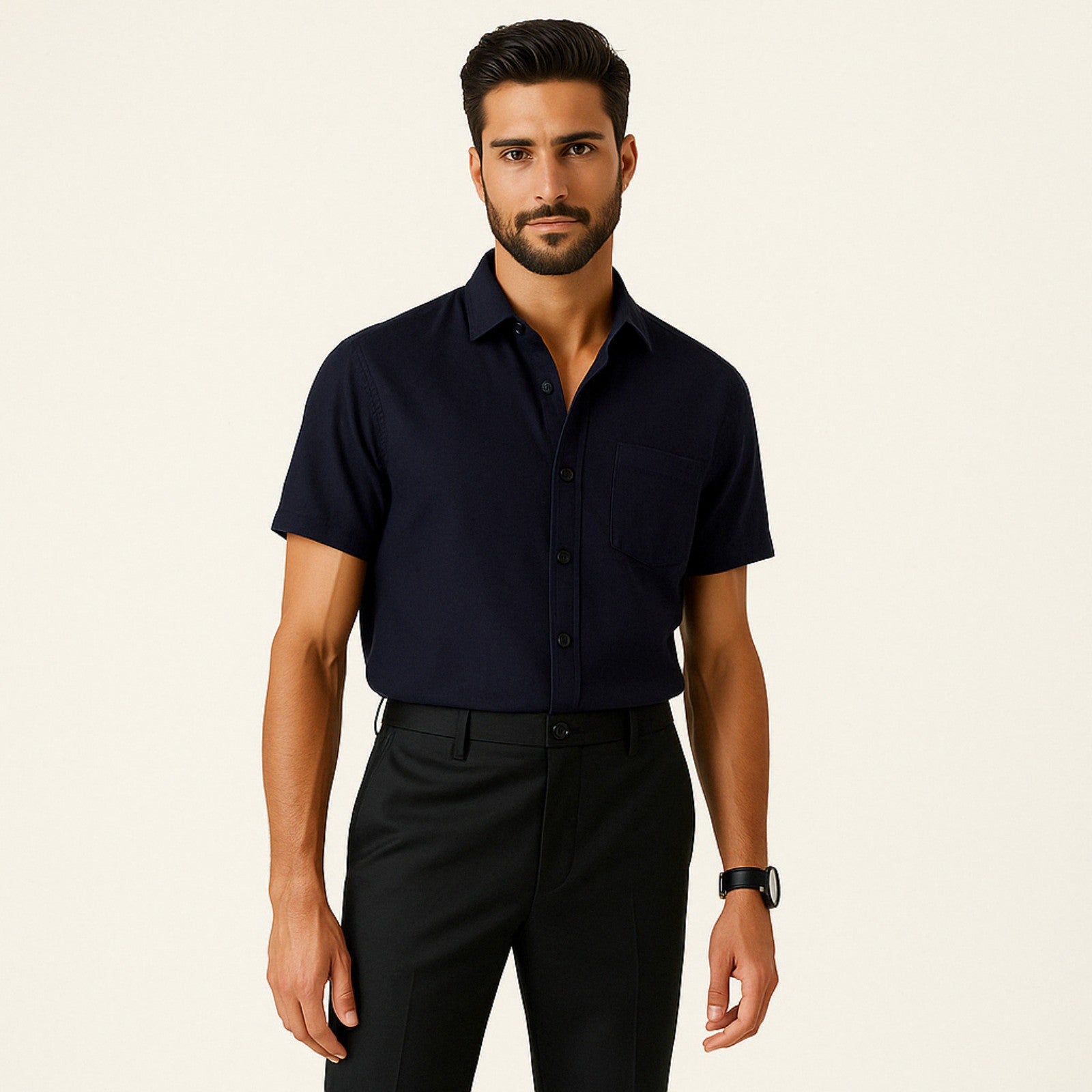 Men’s Button-Front Short-Sleeve Shirt