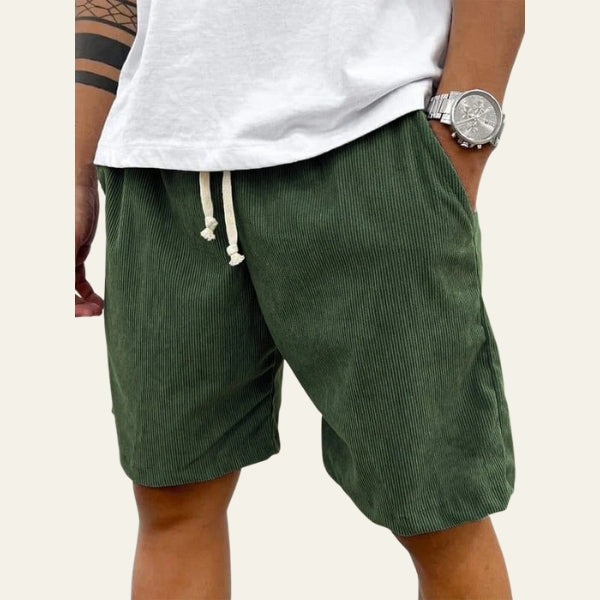 Men’s Ribbed Drawstring Shorts – Relaxed Fit