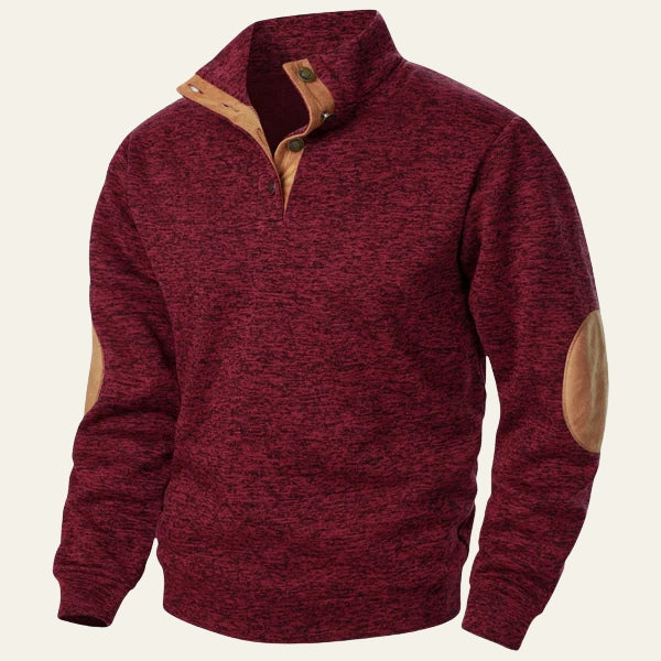 Men’s Quarter-Zip Sweater | Knit with Suede Trim