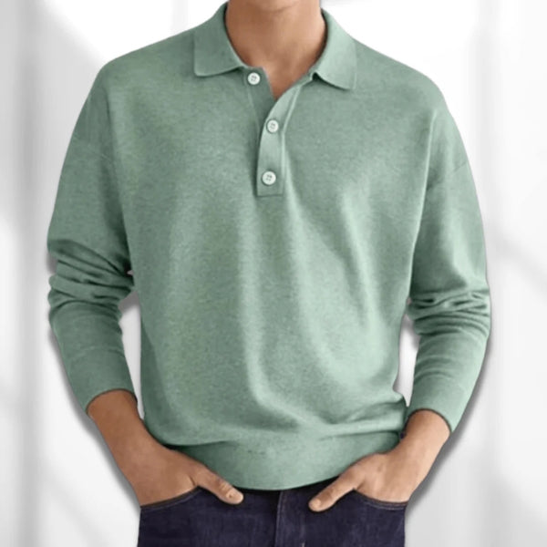 Men’s Long-Sleeve Half-Button Polo