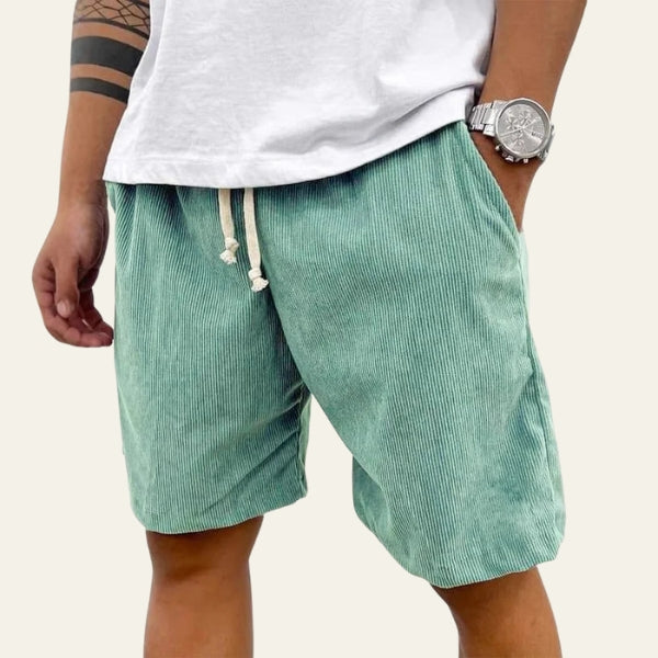 Men’s Ribbed Drawstring Shorts – Relaxed Fit