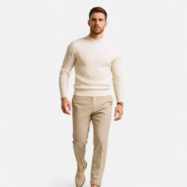 Men’s Cable Knit Crewneck Sweater