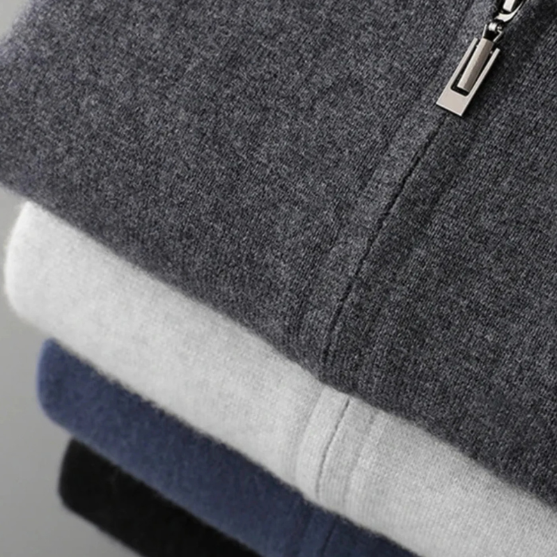 Men’s Hooded Zip Sweater | Wool Blend