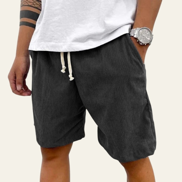 Men’s Ribbed Drawstring Shorts – Relaxed Fit