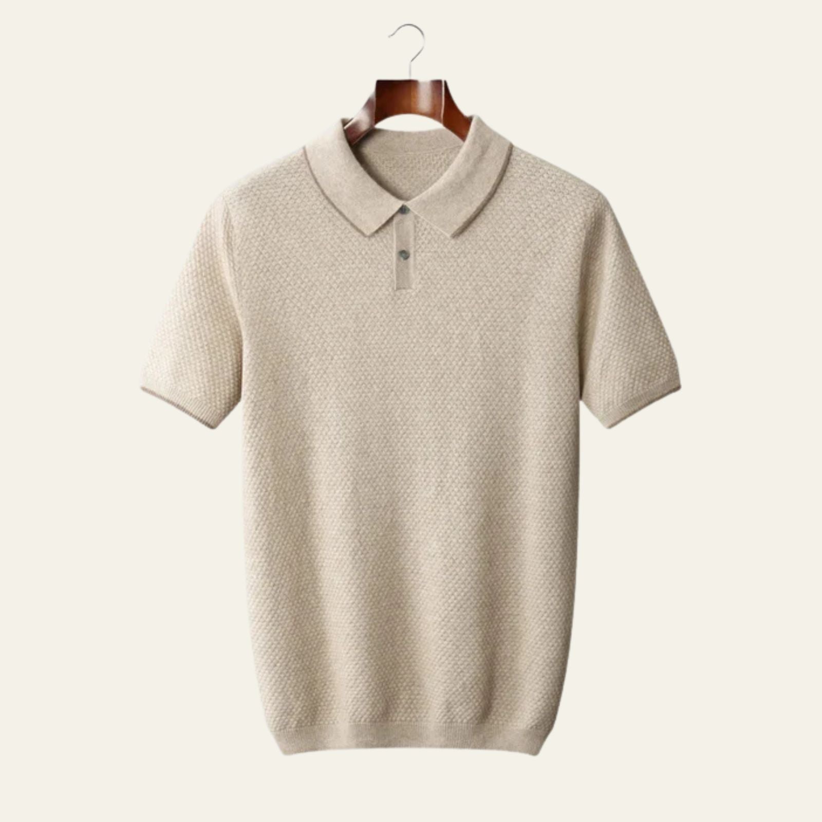 Men’s Two-Tone Merino Wool & Cashmere Polo | Short Sleeve