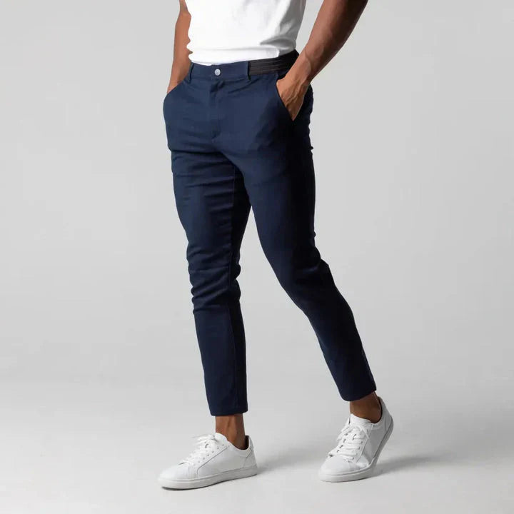 Men’s Slim Fit Stretch Pants | Tapered Leg Tailored Trousers