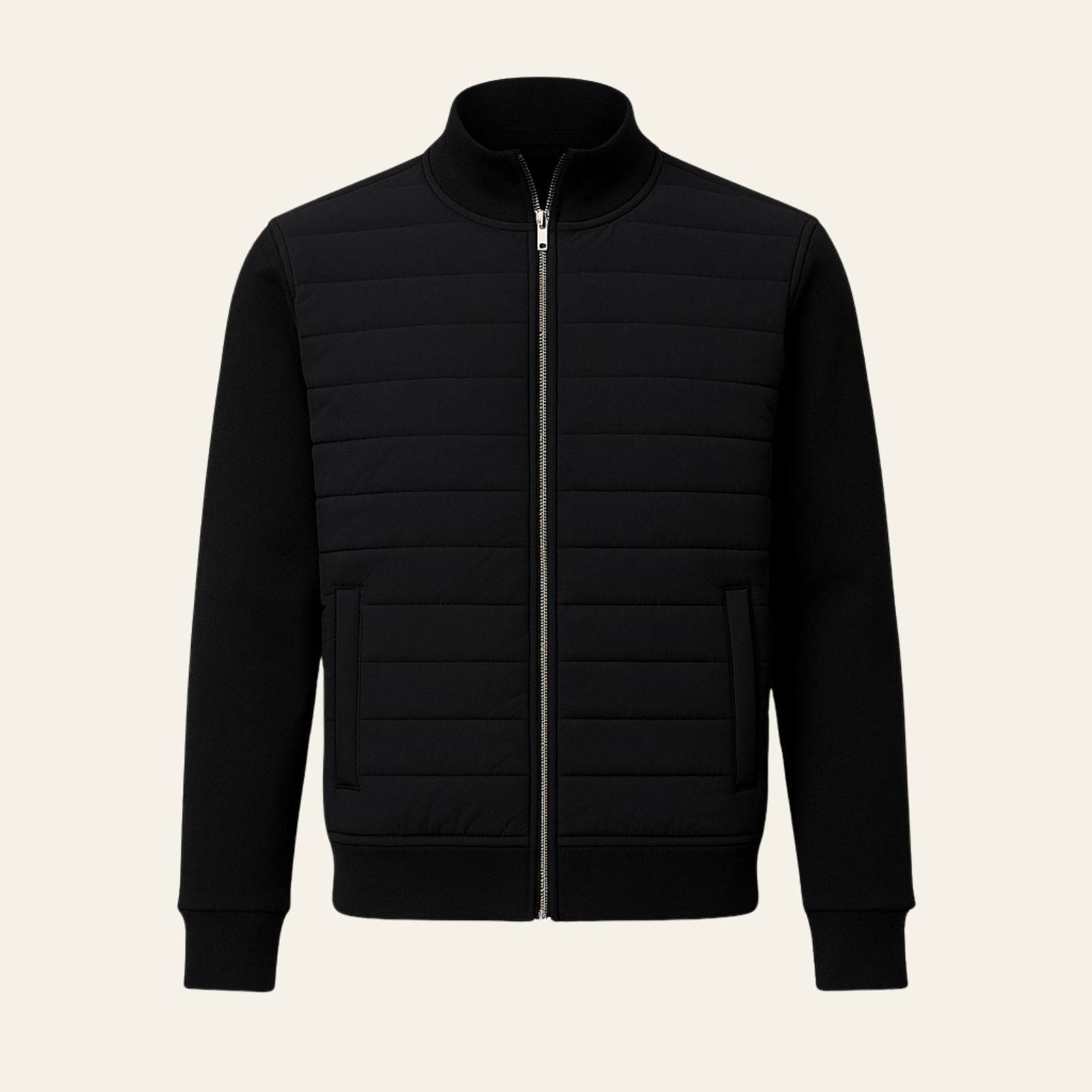 Men’s Hybrid Puffer Jacket – Jersey & Woven Panels