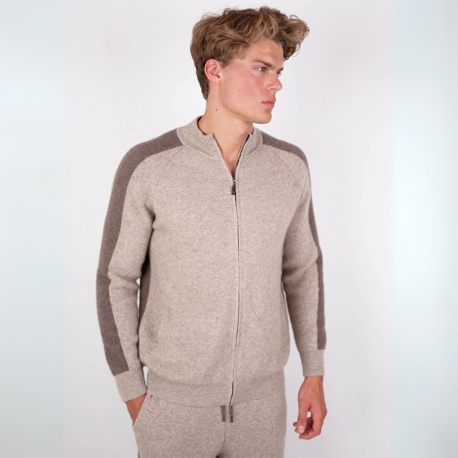 Men’s Wool Blend Jogger Set – Top & Trousers