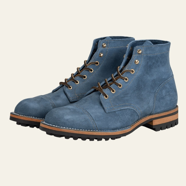 Men’s Cap-Toe Boots | Vegan Leather Lace-Up Footwear