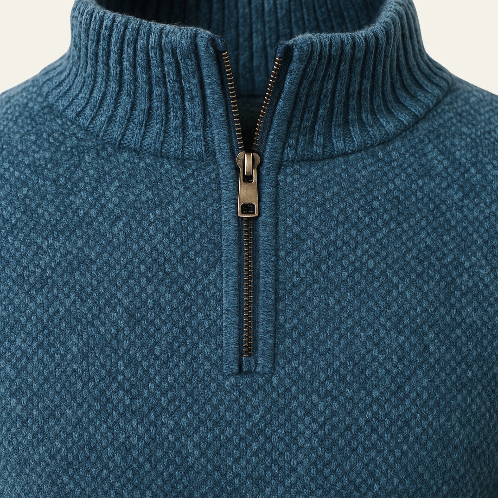 Men’s Textured Quarter Zip Sweater | Polyester