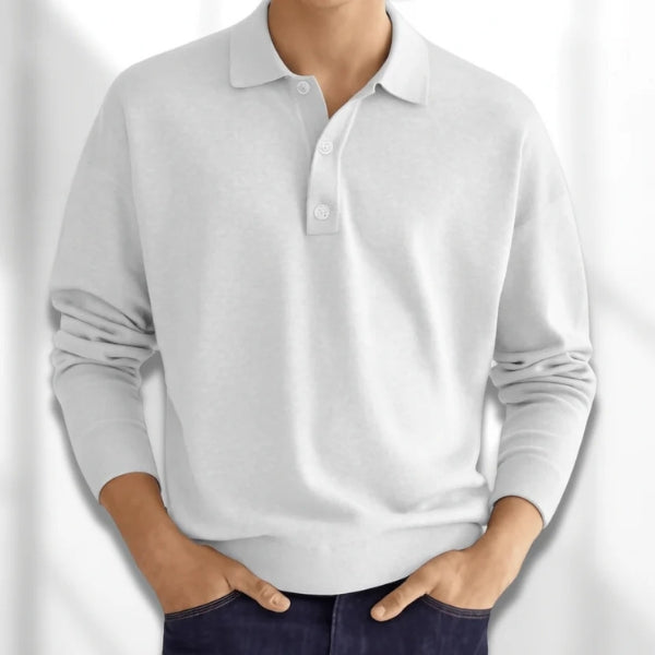 Men’s Long-Sleeve Half-Button Polo