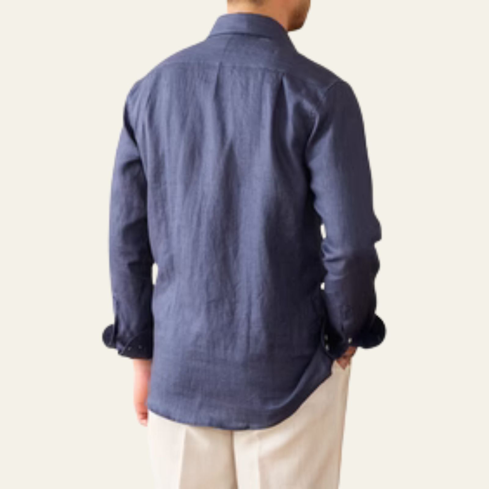 Men’s Linen Blend Long Sleeve Shirt – Casual