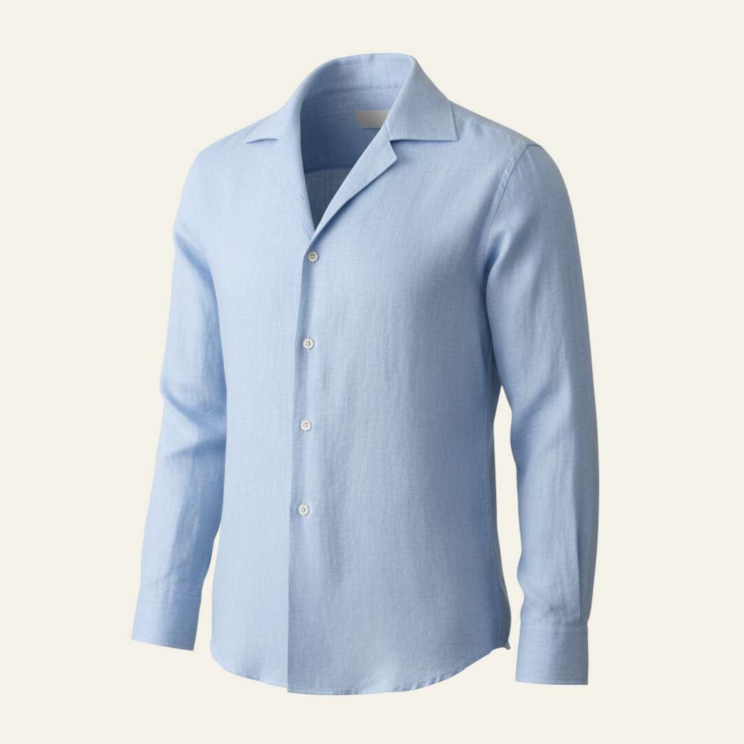Men’s Linen Blend Long Sleeve Shirt – Casual