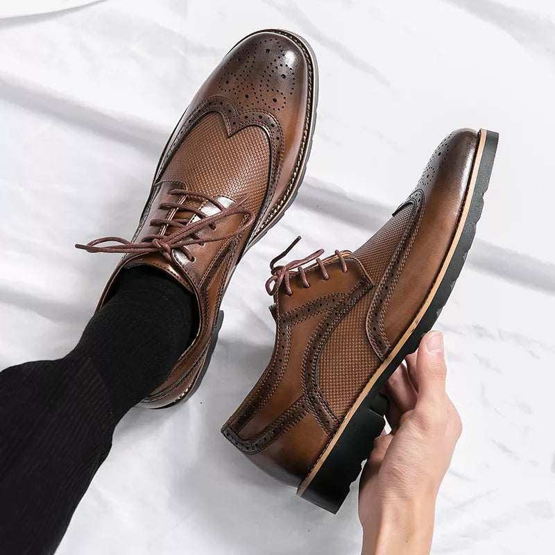 Men’s Leather Brogues | Classic Wingtip Dress Shoes