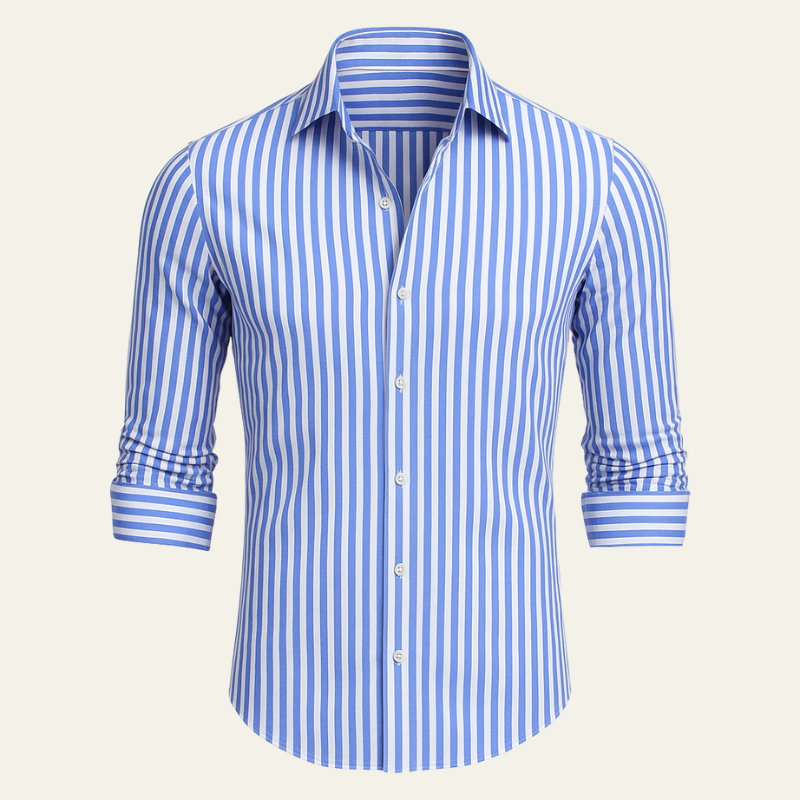 Men’s Striped Cotton Shirt | Short Sleeve