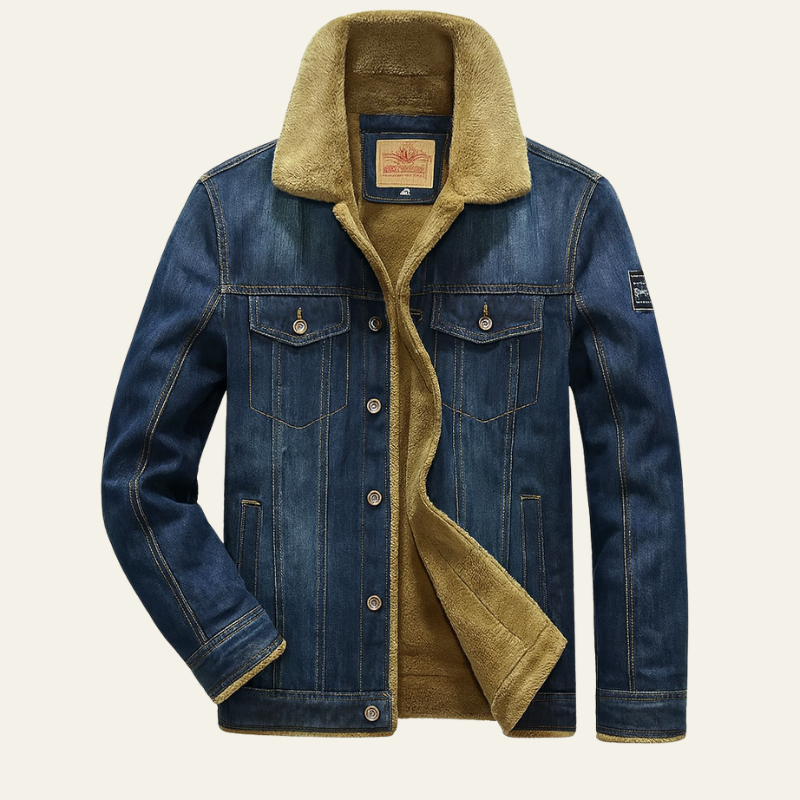 Men’s Shearling Denim Jacket – Lined Fit
