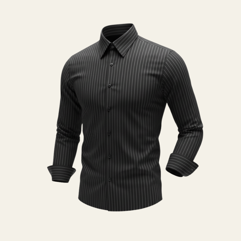 Men’s Pinstripe Dress Shirt | Slim Fit Long Sleeve